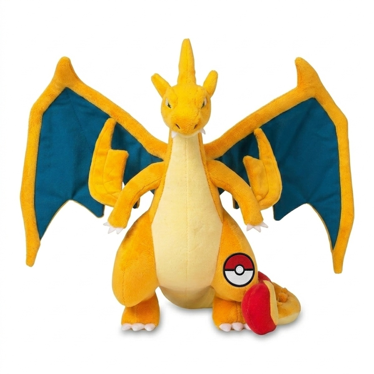 Mega Charizard Y Pluszak z odznaką potwierdzającą autentyczność produktu.