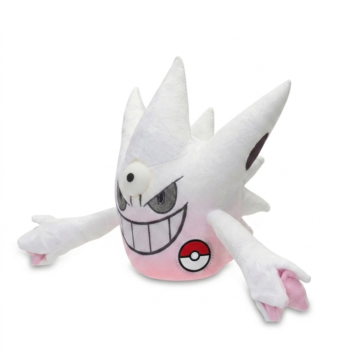 Mega Gengar Pluszak z odznaką potwierdzającą autentyczność produktu.