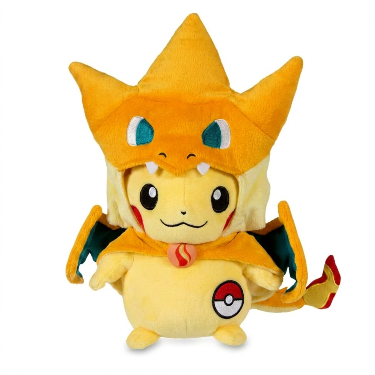 Pikachu Charizard Y Pluszak z odznaką potwierdzającą autentyczność produktu.