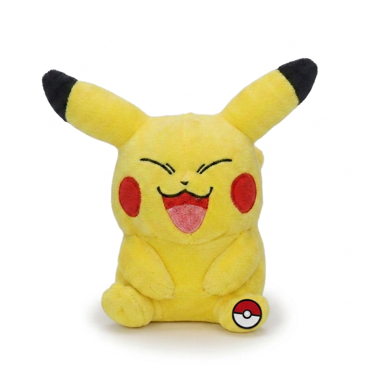 Pikachu śmiejący się Pluszak z odznaką potwierdzającą autentyczność produktu.