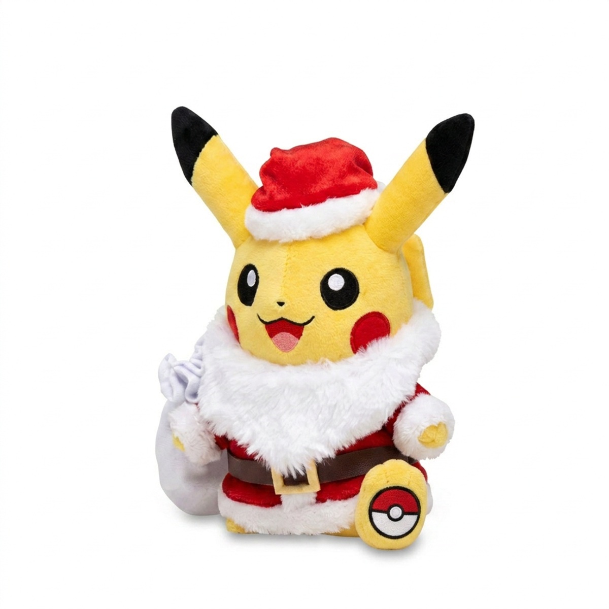 Świąteczny Pikachu Pluszak z odznaką potwierdzającą autentyczność produktu.