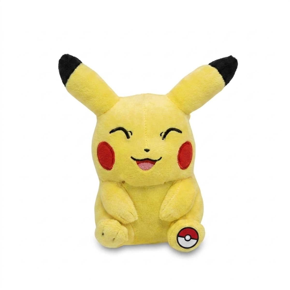 Wesoły Pikachu Pluszak z odznaką potwierdzającą autentyczność produktu.